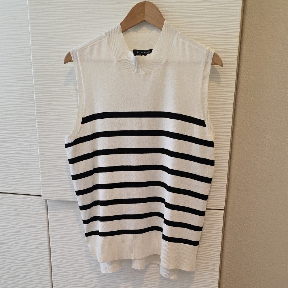 Ellen Tracy Cream Knit Top